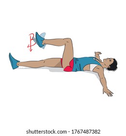 young woman doing exercise - ankle injury rotation letter writing abc - vector series