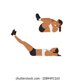 Young woman doing exercise - frogs legs lying on back extending legs out with heels together and bringing knees in outwards