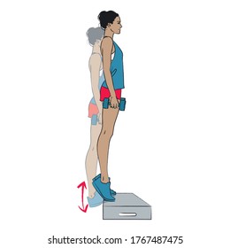 Calf Raises Exercise Stock Illustrations, Images & Vectors 