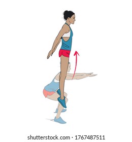 young woman doing exercise - squat jump - vector series