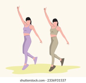 a young woman doing an exercise vector