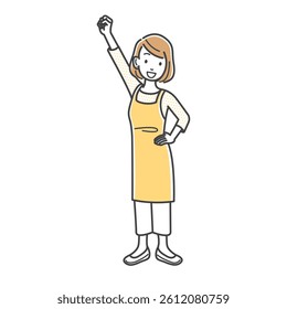 A young woman doing a fist pump