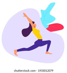 young woman doing physical exercise in nature