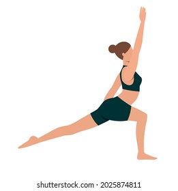 Young woman doing yoga pose, illustration concept.