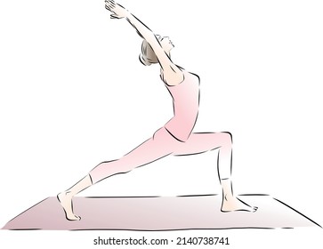 young woman doing yoga pose