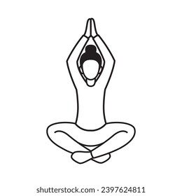 Young Woman Doing Yoga Poses Monoline 5