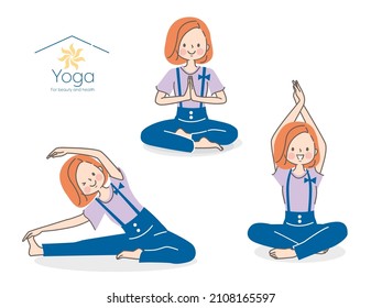 Young Woman Doing Yoga Stock Illustration