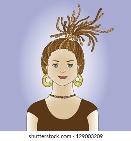 young woman with dreadlocks