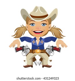 Young Woman Dressed Cowboy Armed Dangerous Stock Vector (royalty Free 