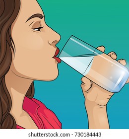 Young woman drinking water