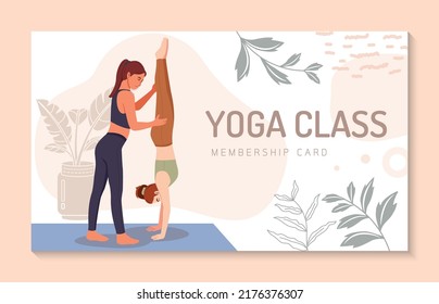 Young woman enjoying yoga class , Healthy lifestyle, active recreation, Yoga day, Woman doing yoga exercises. character Vector illustration.