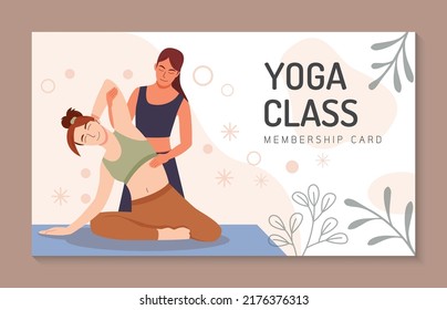 Young woman enjoying yoga class , Healthy lifestyle, active recreation, Yoga day, Woman doing yoga exercises. character Vector illustration.
