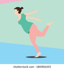 Young Woman Excersicing and Dancing