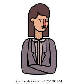 young woman executive avatar character