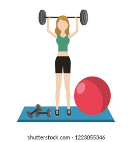 young woman exercising cartoon