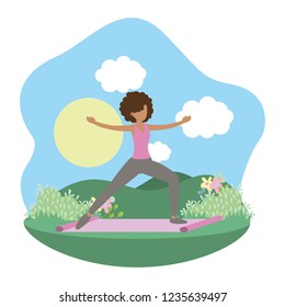 young woman exercising cartoon
