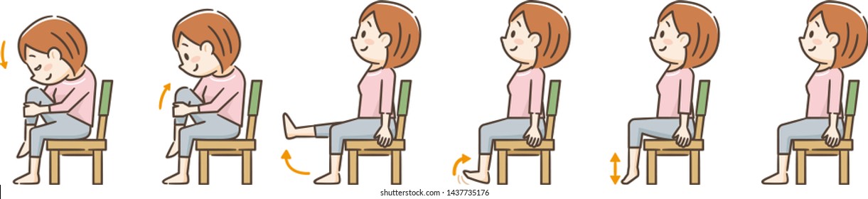 Young woman exercising with a chair