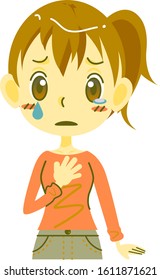 young woman expression series, worried
