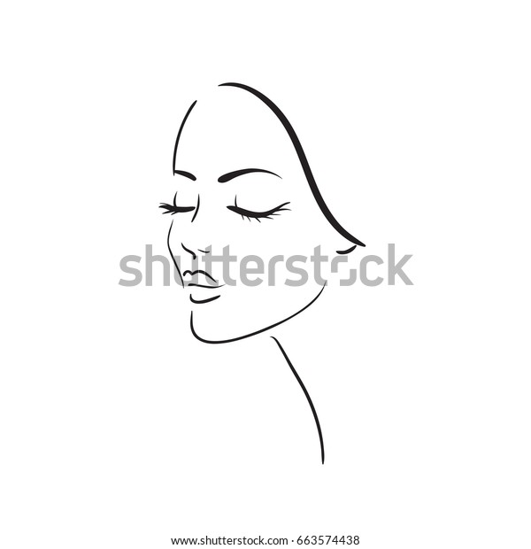 白い背景に美しい女の子の顔 ベクターイラスト のベクター画像素材 ロイヤリティフリー