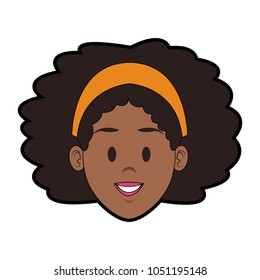 Young woman face cartoon