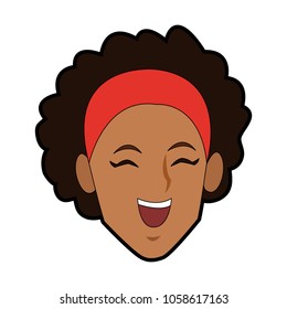 Young woman face cartoon