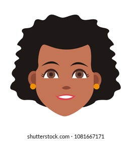 Young woman face cartoon