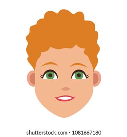 Young woman face cartoon