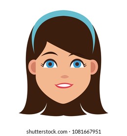 Young woman face cartoon