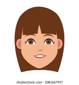 Young woman face cartoon