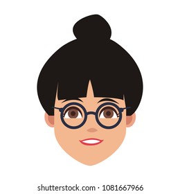 Young woman face cartoon