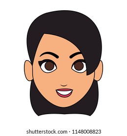 Young woman face cartoon