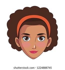 Young Woman Face Cartoon