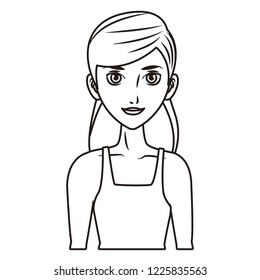 young woman face cartoon