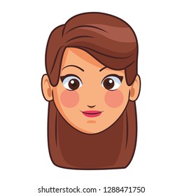 young woman face cartoon