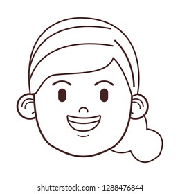 young woman face cartoon