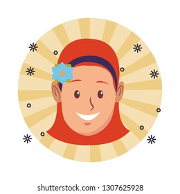 young woman face cartoon