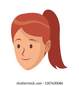 young woman face cartoon