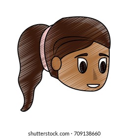 Young woman face cartoon