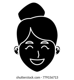 Young woman face cartoon