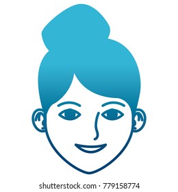 Young woman face cartoon