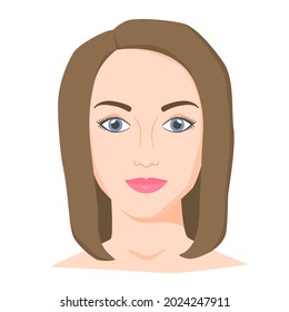 Young Woman Face Female Portrait Brunette Stock Vector (Royalty Free ...