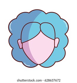young woman face with hairstyle design
