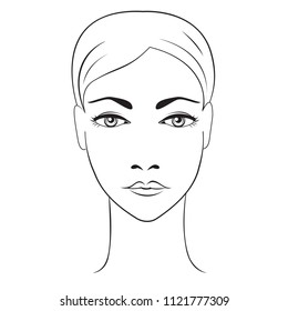 Young woman face isolated on a white background