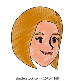 Young woman face scribble