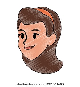 Young woman face scribble