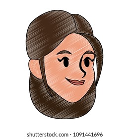 Young woman face scribble
