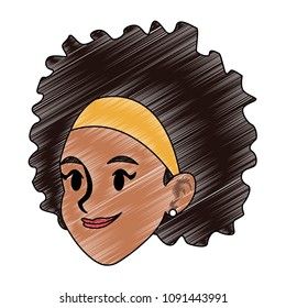 Young woman face scribble