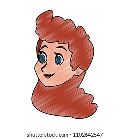 Young woman face scribble