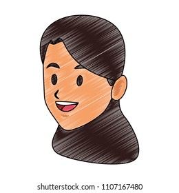 Young woman face scribble
