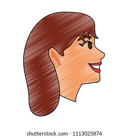 Young woman face scribble